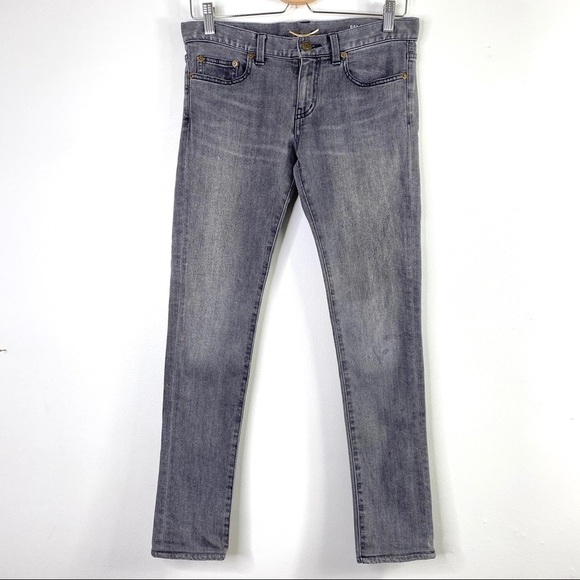 Saint Laurent D01 SK LW Skinny Jeans Washed Gray - Picture 2 of 10